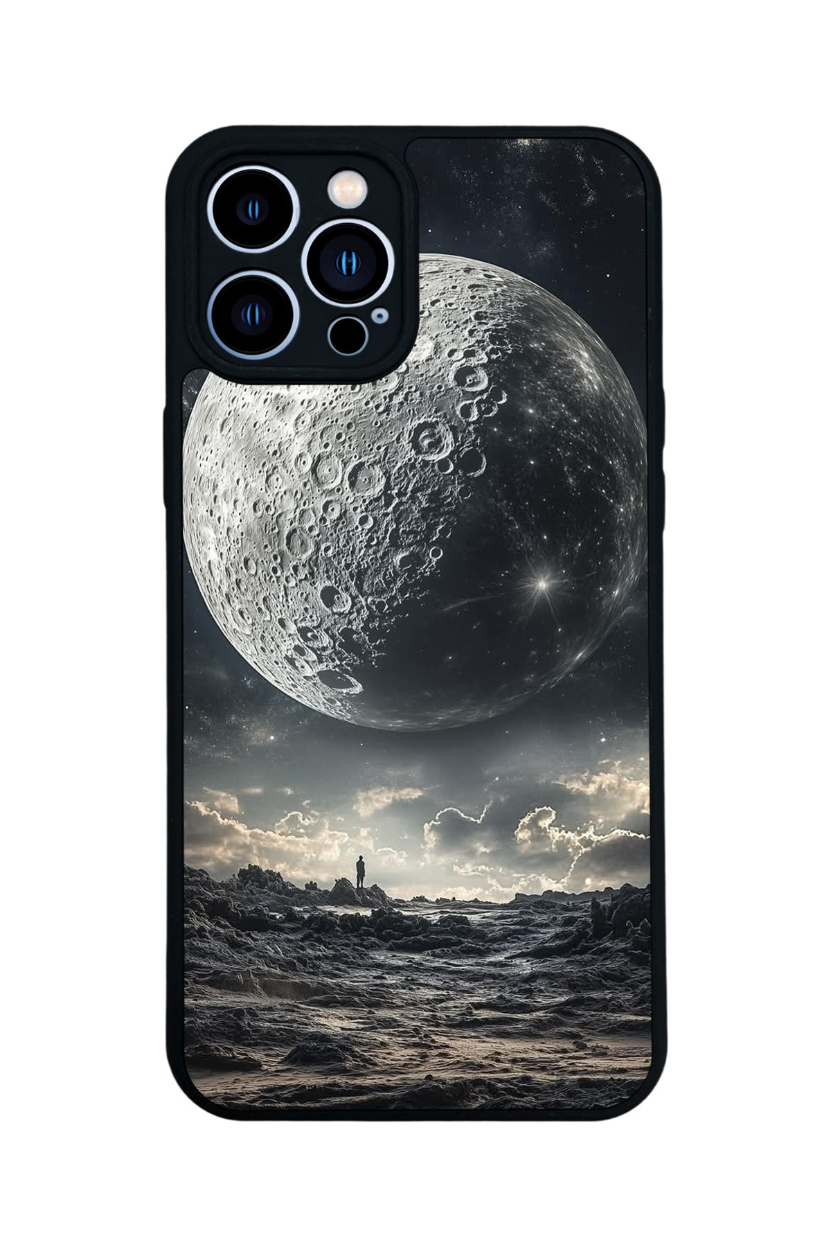iPhone 12 Pro Max Uyumlu Ay Tasarımlı Glossy Premium Kılıf