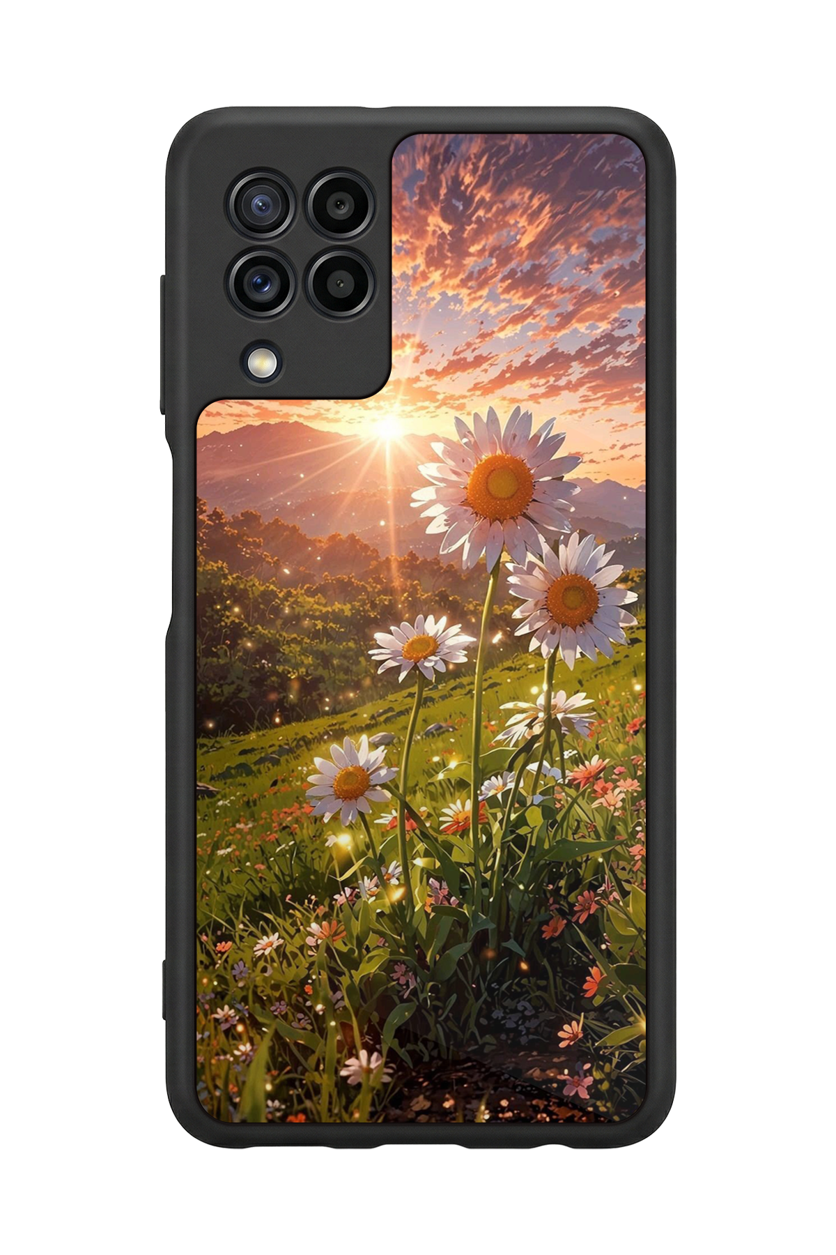 Samsung Galaxy M22 Uyumlu Cicek Tasarımlı Glossy Premium Kılıf