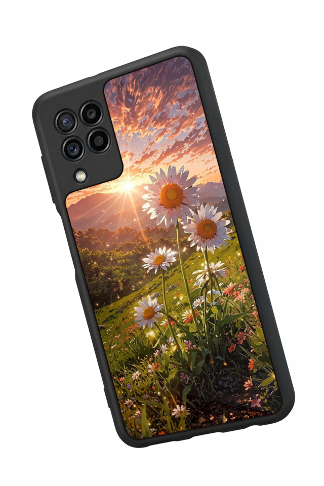 Samsung Galaxy M22 Uyumlu Cicek Tasarımlı Glossy Premium Kılıf