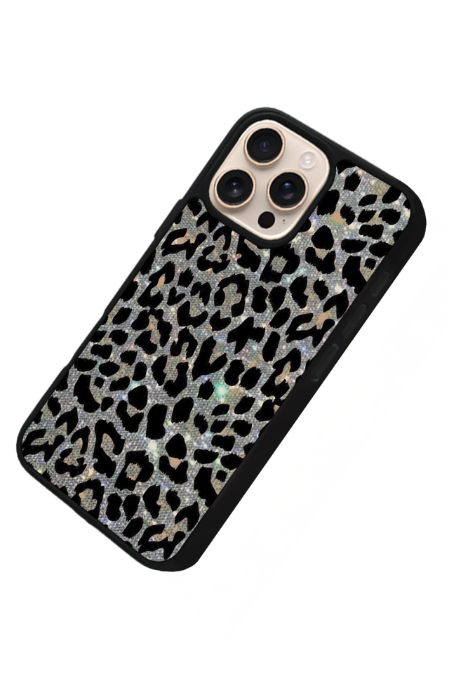 iPhone 15 Pro Uyumlu Hologram Leopar Tasarımlı Glossy Premium Kılıf