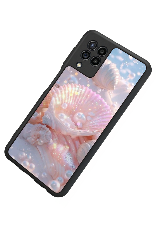 Samsung Galaxy M32 Uyumlu  İnci Tasarımlı Glossy Premium Kılıf