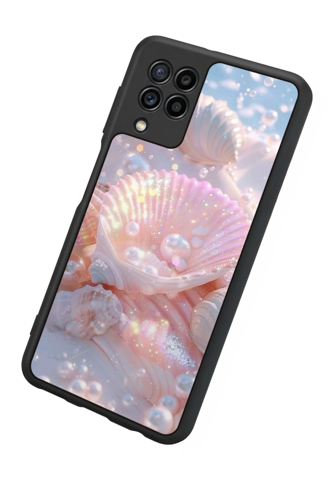 Samsung Galaxy M32 Uyumlu  İnci Tasarımlı Glossy Premium Kılıf