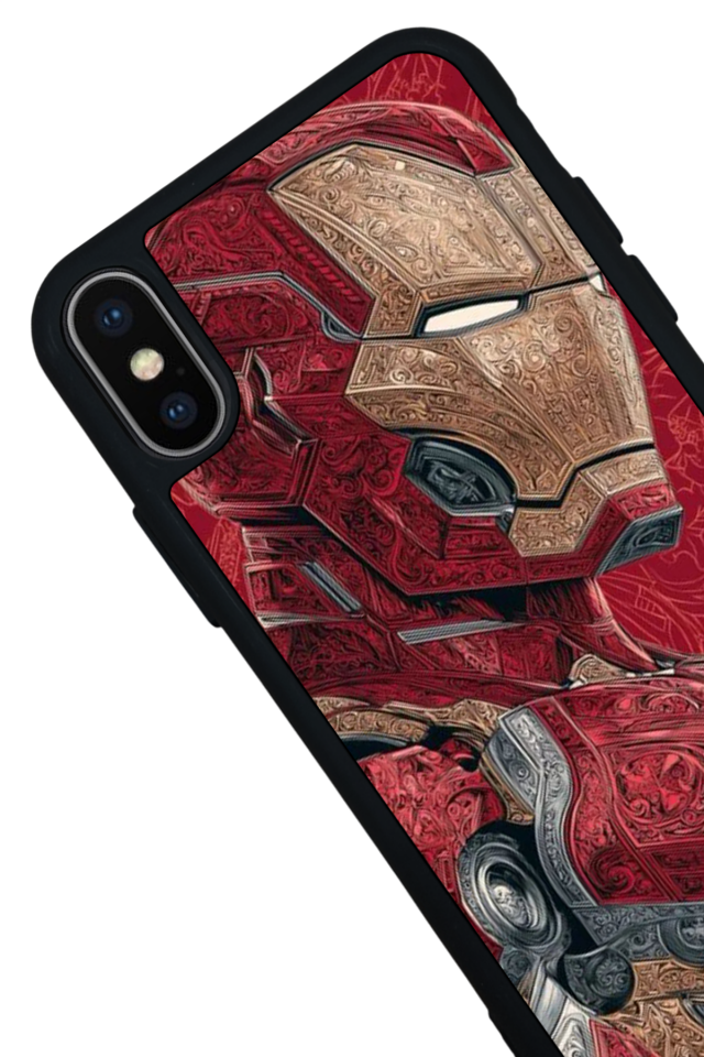 iPhone X/ XS Uyumlu  Iron Man ( Demir Adam ) Tasarımlı Glossy Premium Kılıf