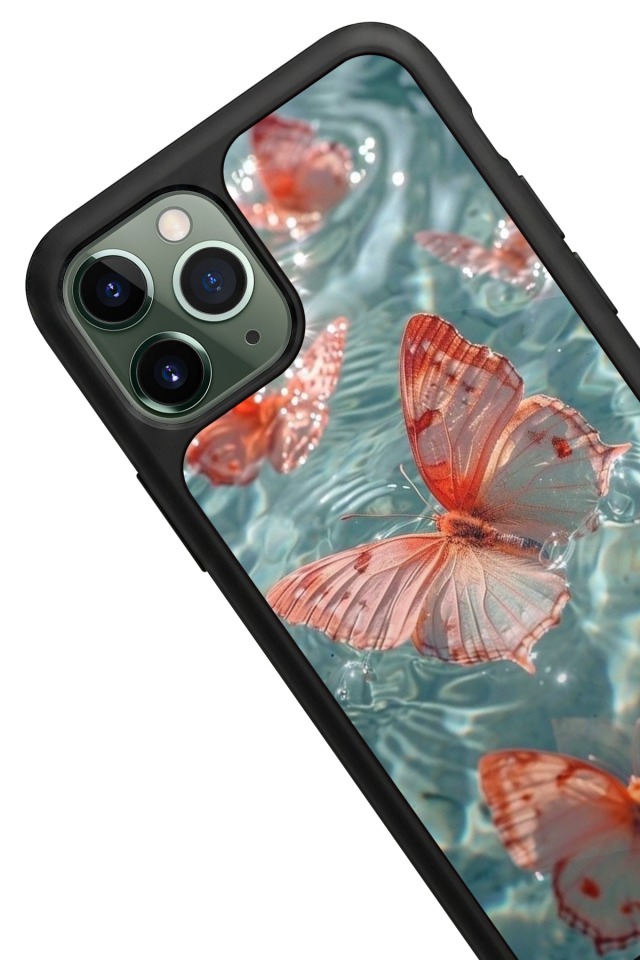 iPhone 11 Pro Max Uyumlu Kelebek Tasarımlı Glossy Premium Kılıf