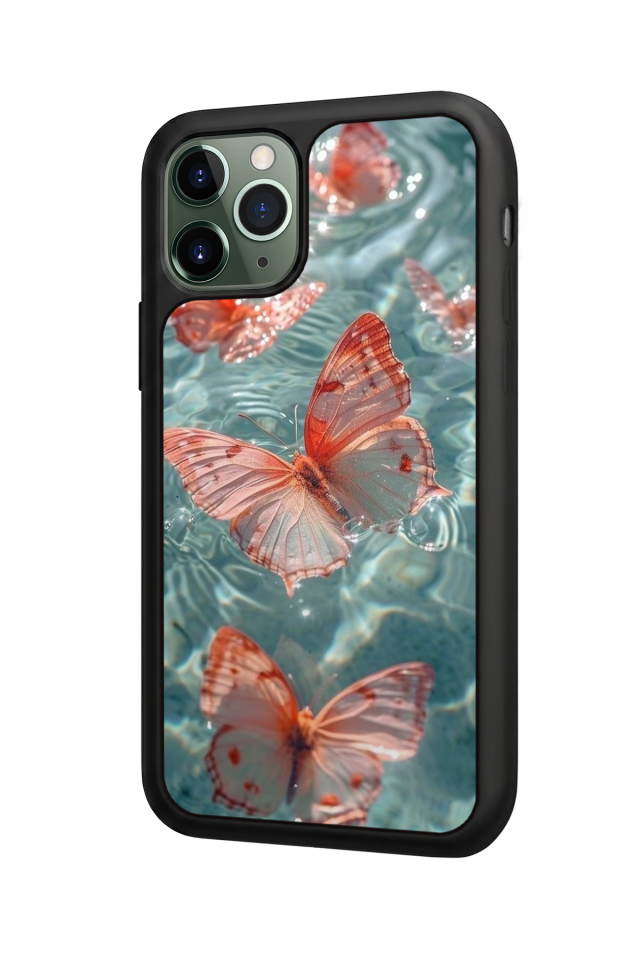 iPhone 11 Pro Max Uyumlu Kelebek Tasarımlı Glossy Premium Kılıf