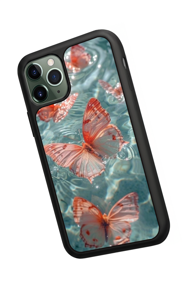 iPhone 11 Pro Max Uyumlu Kelebek Tasarımlı Glossy Premium Kılıf