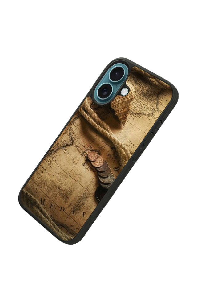 iPhone 16 Uyumlu Pusula Tasarımlı Glossy Premium Kılıf