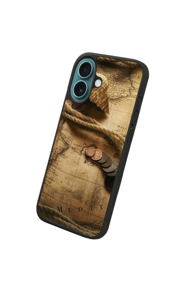 iPhone 16 Uyumlu Pusula Tasarımlı Glossy Premium Kılıf