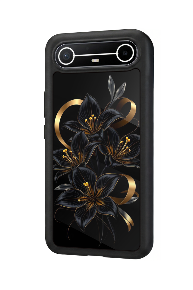 Tecno Spark Slim 5G Uyumlu Yaldizli Cicek Tasarımlı Glossy Premium Kılıf