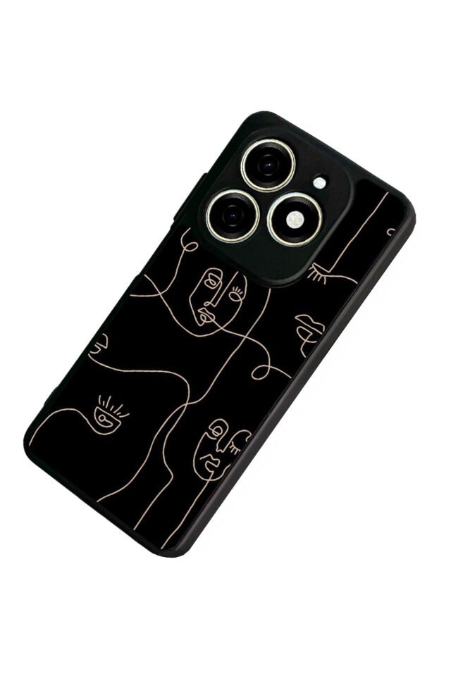 Tecno Spark 20/20C Uyumlu Line Art Tasarımlı Glossy Premium Kılıf