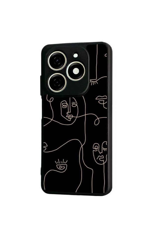 Tecno Spark 20/20C Uyumlu Line Art Tasarımlı Glossy Premium Kılıf