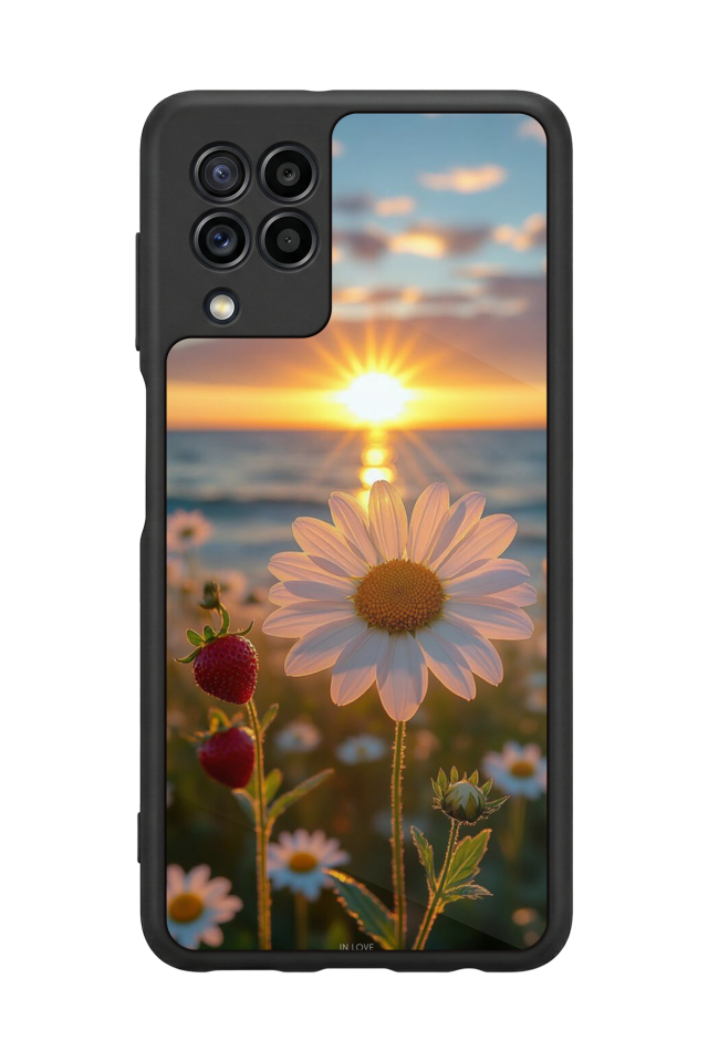 Samsung Galaxy M22 Uyumlu Cicek Tasarımlı Glossy Premium Kılıf