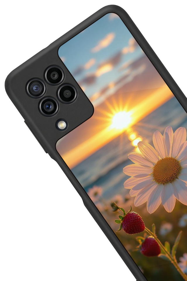 Samsung Galaxy M22 Uyumlu Cicek Tasarımlı Glossy Premium Kılıf