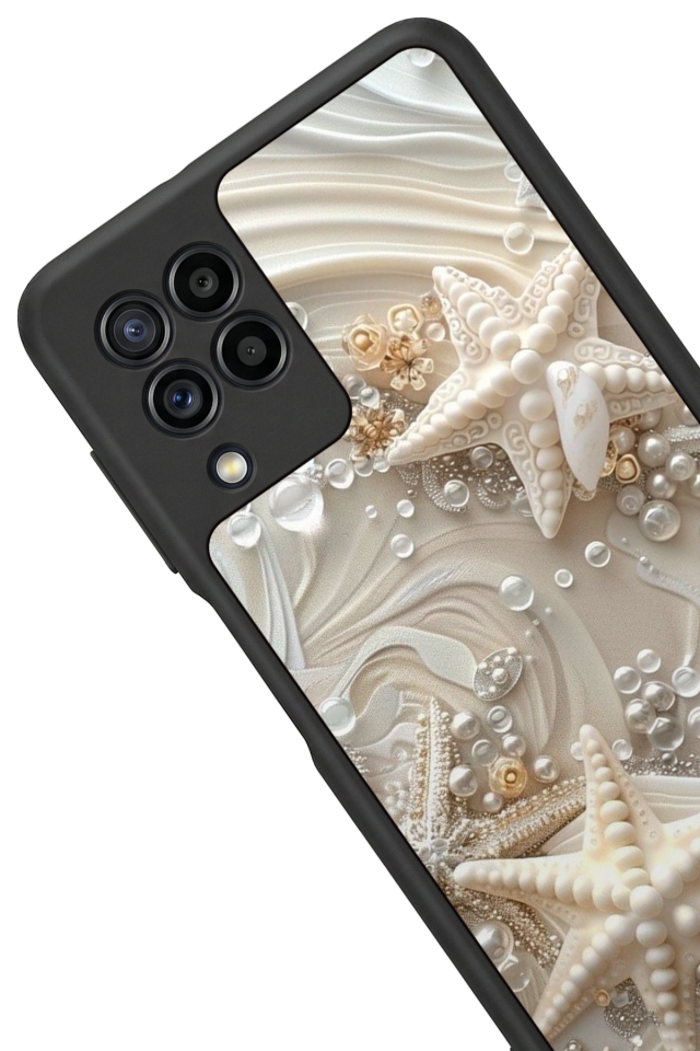 Samsung Galaxy M32 Uyumlu  İnci Tasarımlı Glossy Premium Kılıf