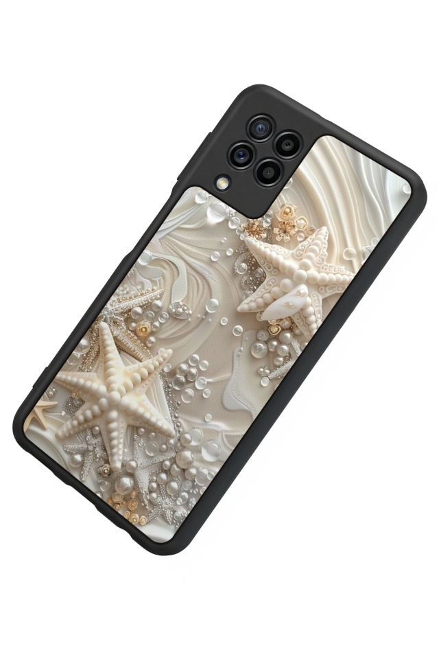 Samsung Galaxy M32 Uyumlu  İnci Tasarımlı Glossy Premium Kılıf