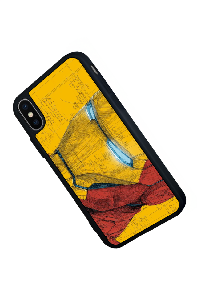iPhone X/ XS Uyumlu  Iron Man ( Demir Adam ) Tasarımlı Glossy Premium Kılıf