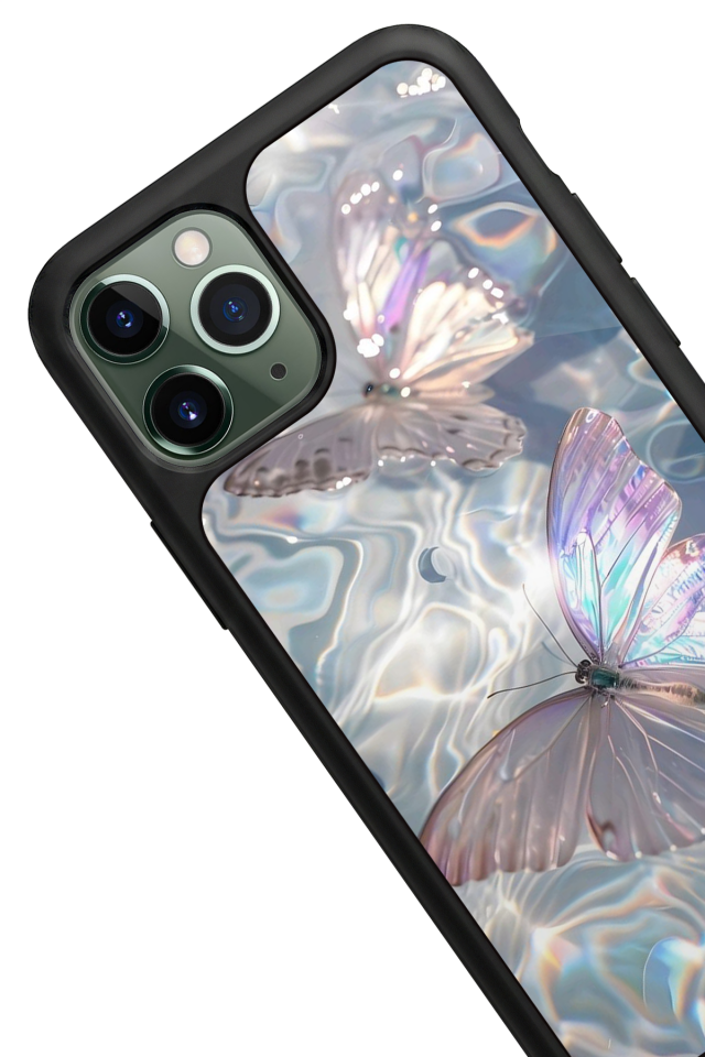 iPhone 11 Pro Max Uyumlu Kelebek Tasarımlı Glossy Premium Kılıf