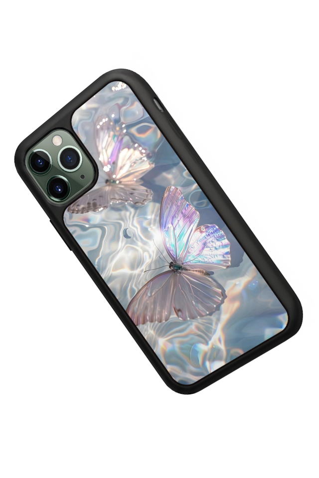 iPhone 11 Pro Max Uyumlu Kelebek Tasarımlı Glossy Premium Kılıf