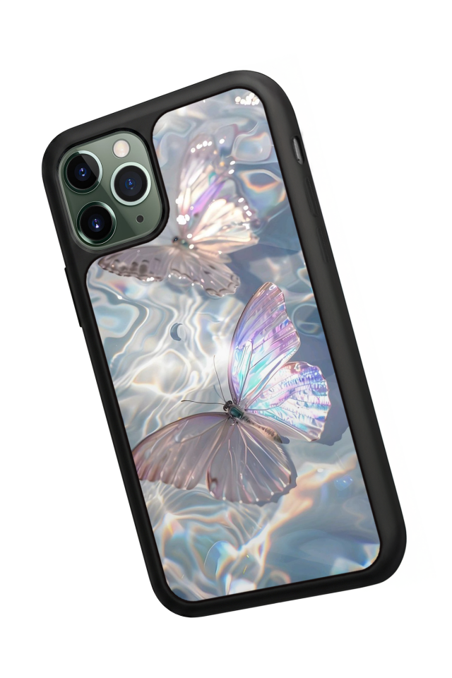 iPhone 11 Pro Max Uyumlu Kelebek Tasarımlı Glossy Premium Kılıf