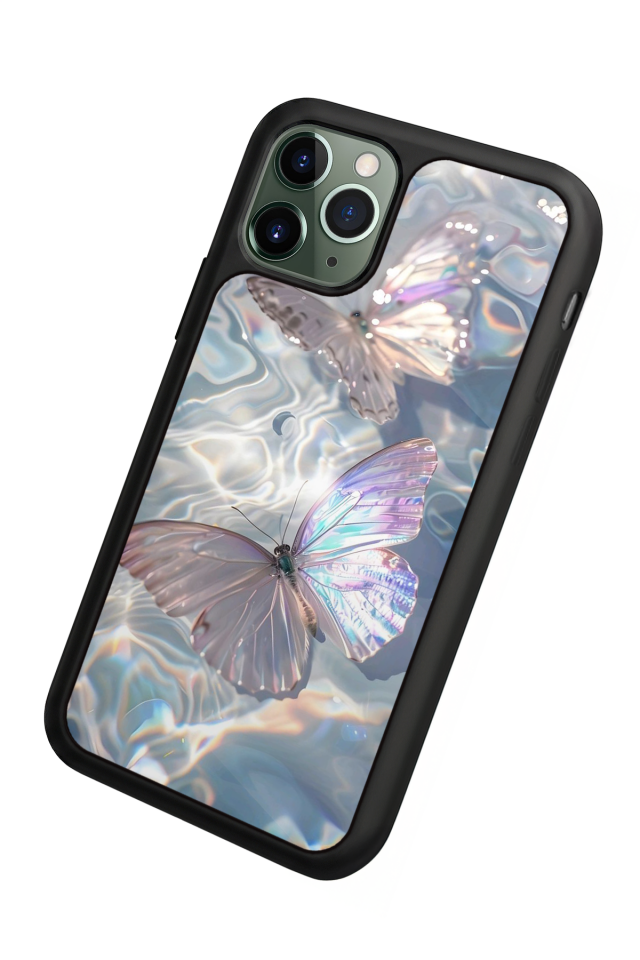 iPhone 11 Pro Max Uyumlu Kelebek Tasarımlı Glossy Premium Kılıf