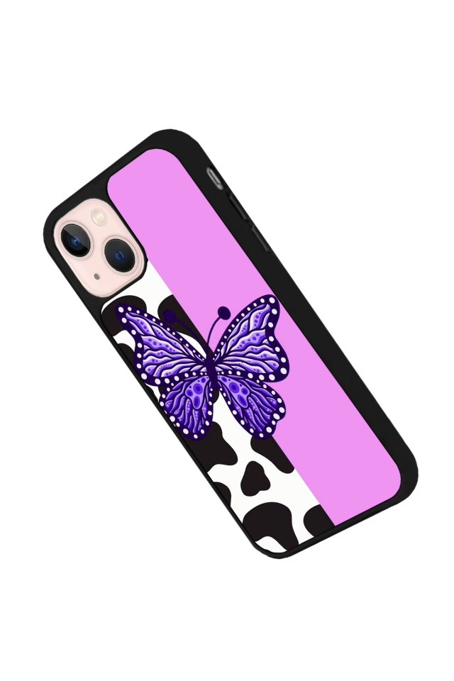 iPhone 13/14 Uyumlu Kelebek Tasarımlı Glossy Premium Kılıf