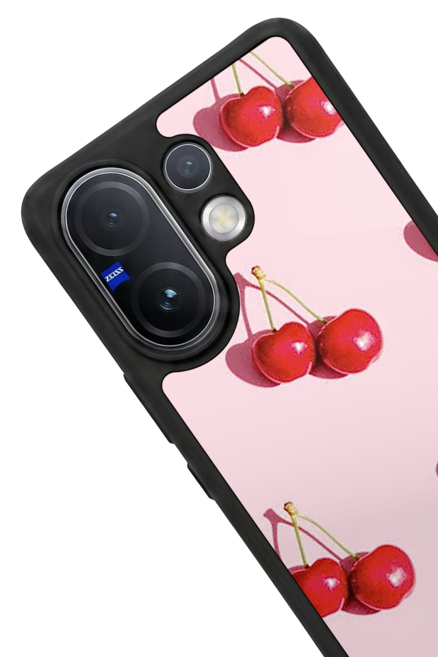 Vivo V60 Uyumlu Kiraz Tasarımlı Glossy Premium Kılıf