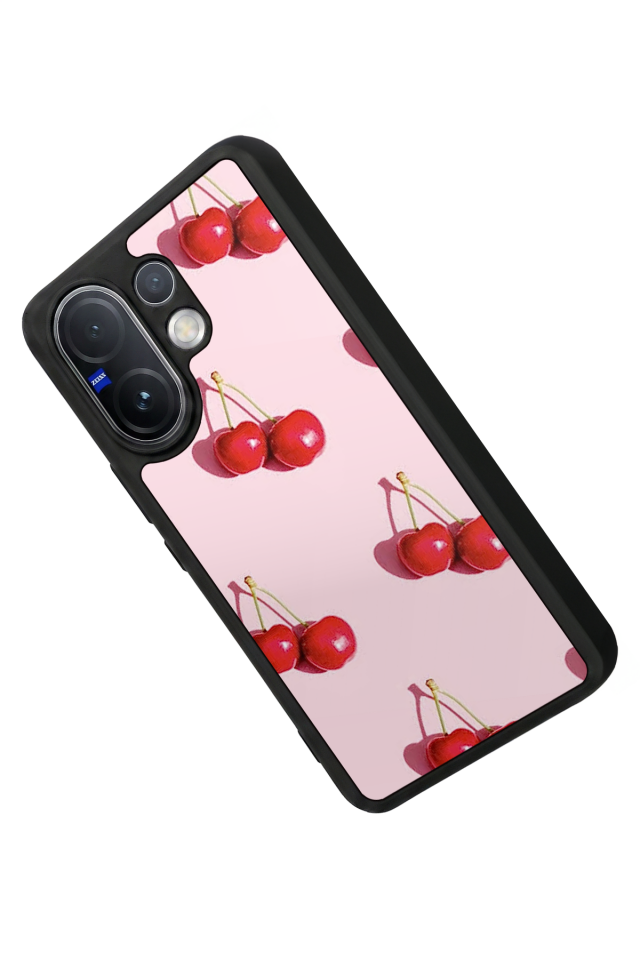 Vivo V60 Uyumlu Kiraz Tasarımlı Glossy Premium Kılıf