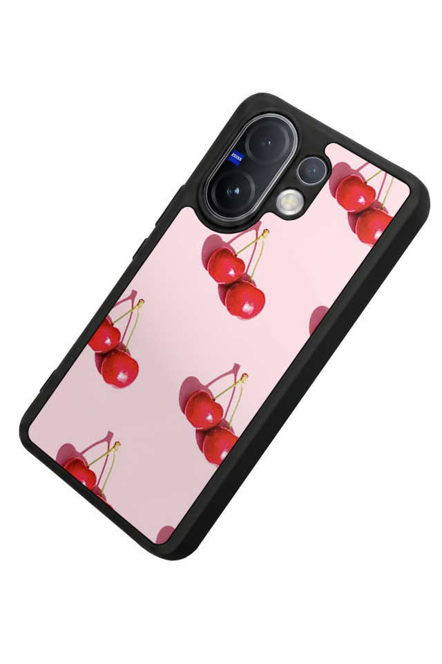 Vivo V60 Uyumlu Kiraz Tasarımlı Glossy Premium Kılıf
