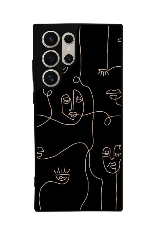 Samsung Galaxy S24 Ultra Uyumlu Line Art Tasarımlı Glossy Premium Kılıf