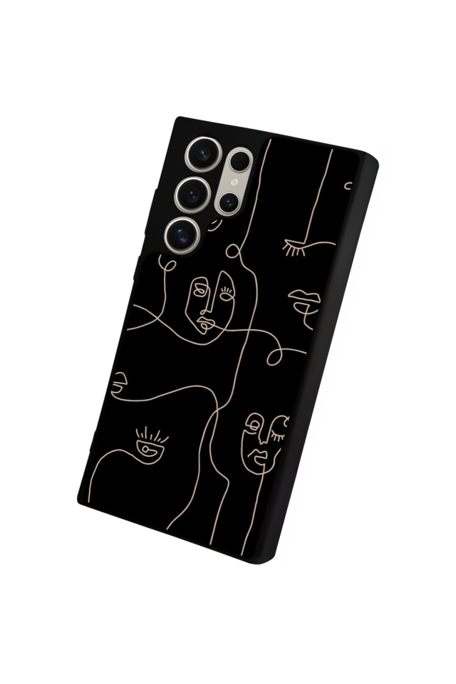 Samsung Galaxy S24 Ultra Uyumlu Line Art Tasarımlı Glossy Premium Kılıf