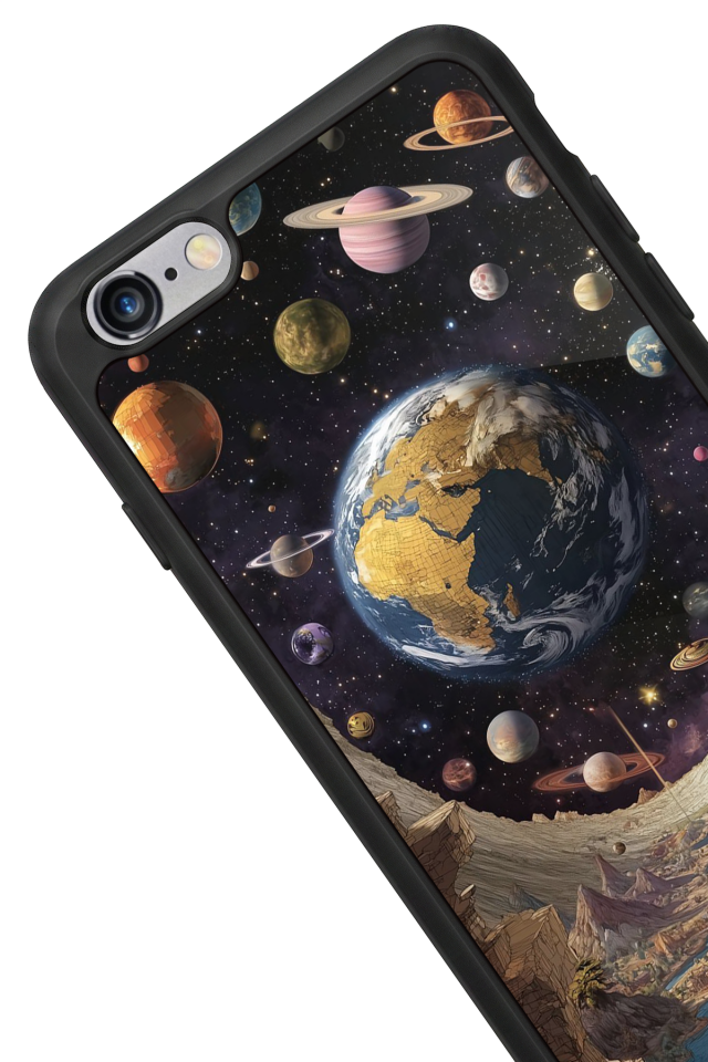 iPhone 6 Plus Uyumlu Uzay Tasarımlı Glossy Premium Kılıf