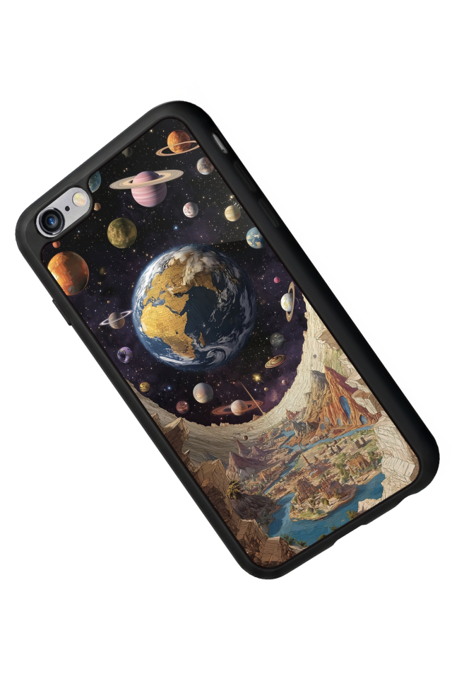 iPhone 6 Plus Uyumlu Uzay Tasarımlı Glossy Premium Kılıf