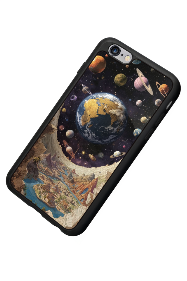 iPhone 6 Plus Uyumlu Uzay Tasarımlı Glossy Premium Kılıf