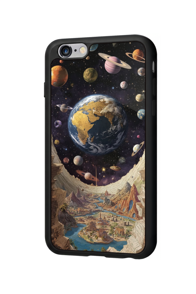 iPhone 6 Plus Uyumlu Uzay Tasarımlı Glossy Premium Kılıf