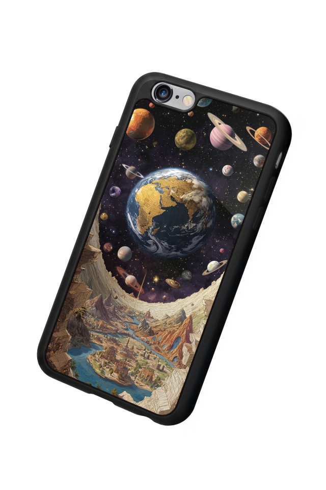 iPhone 6 Plus Uyumlu Uzay Tasarımlı Glossy Premium Kılıf