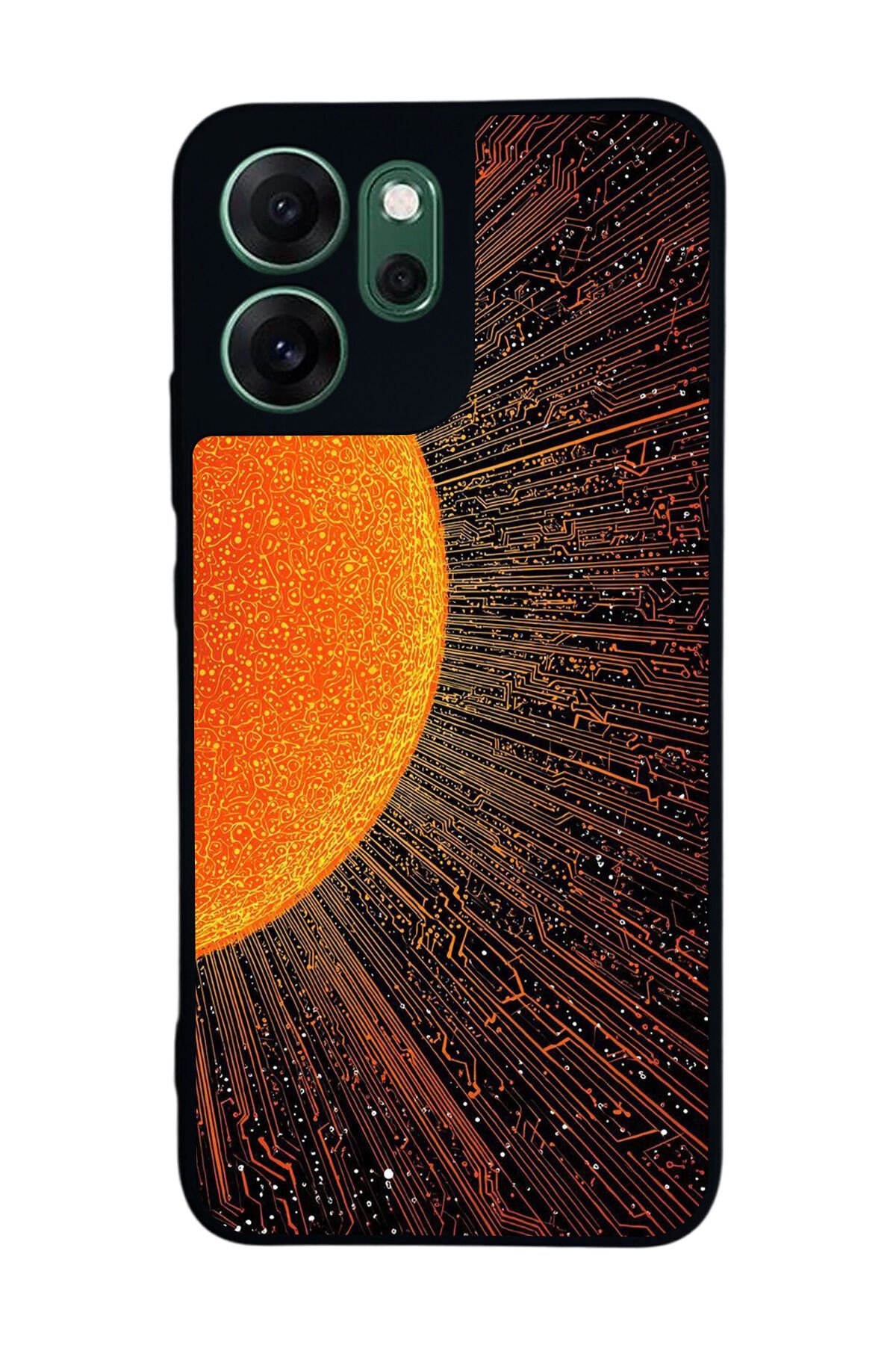 Oppo Reno 14F Uyumlu Güneş Tasarımlı Glossy Premium Kılıf
