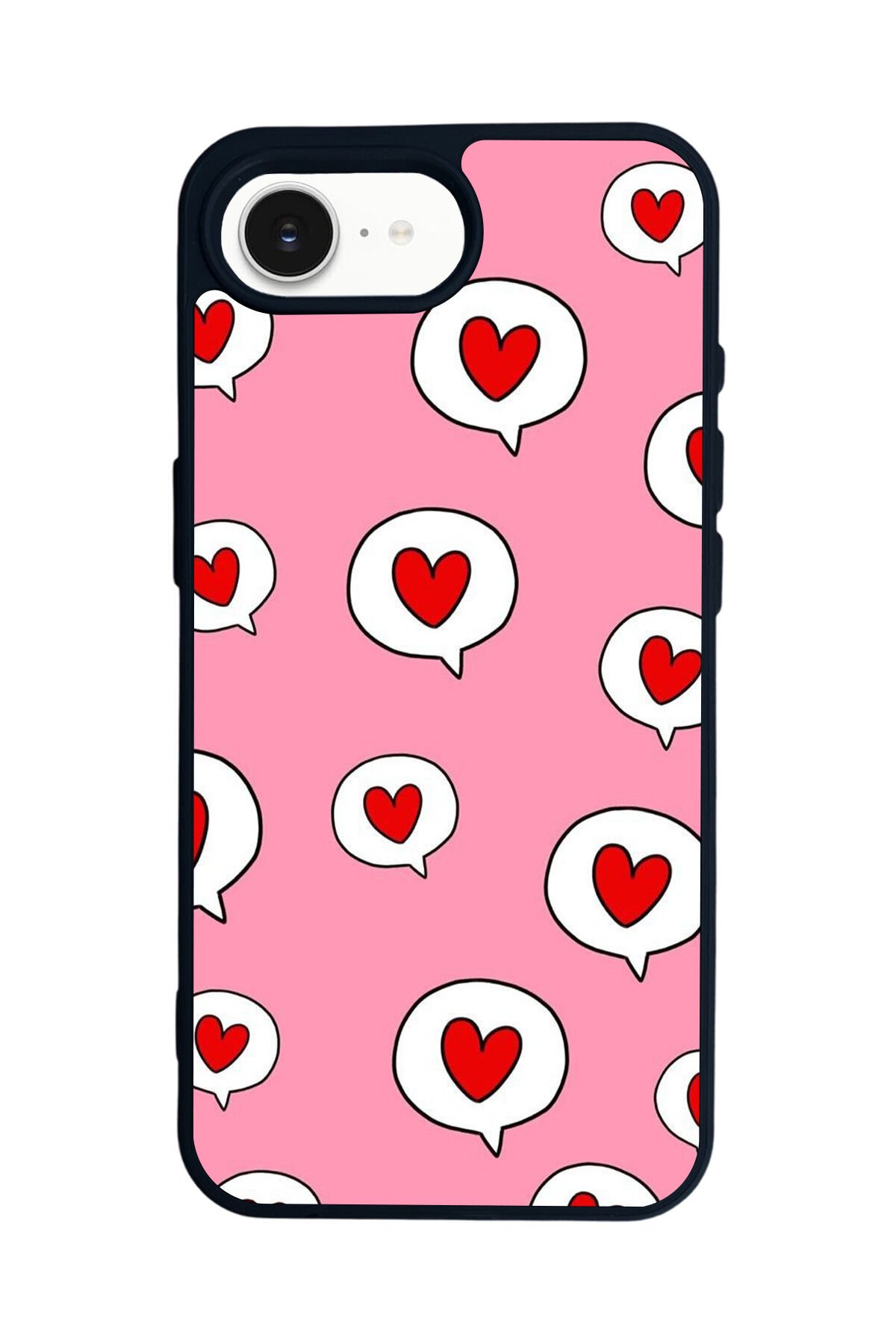 iPhone 16E Uyumlu Kalp Love Tasarımlı Glossy Premium Kılıf