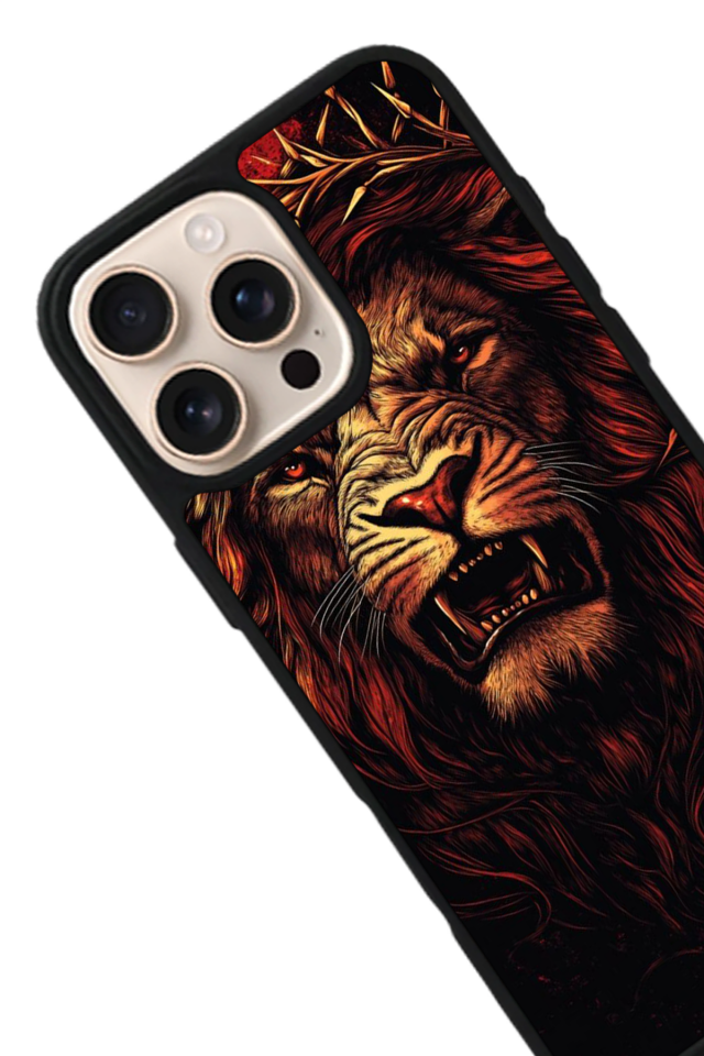 iPhone 14 Pro Max Uyumlu Aslan Tasarımlı Glossy Premium Kılıf