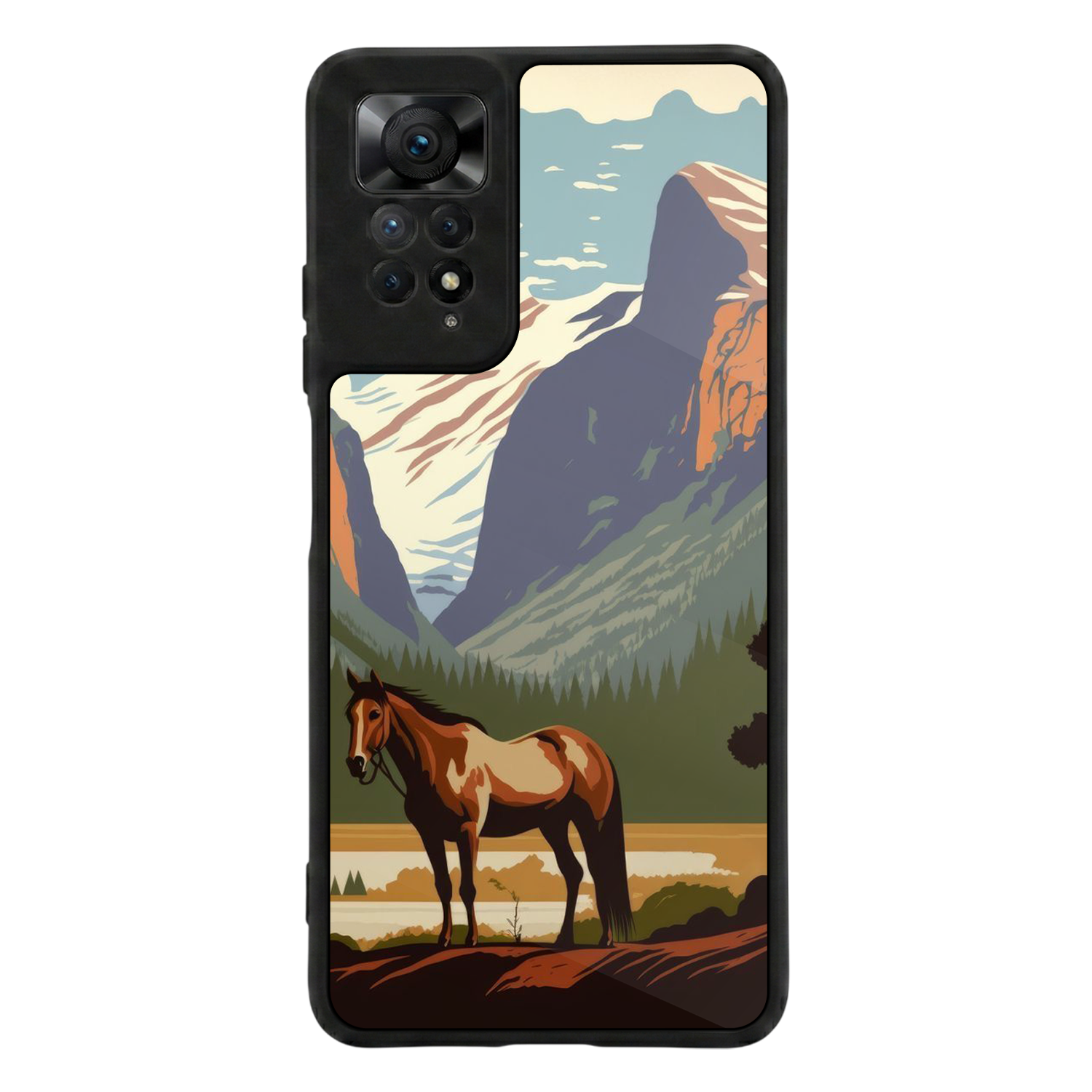 Xiaomi Redmi Note 11 Pro Uyumlu At Horse Tasarımlı Glossy Premium Kılıf