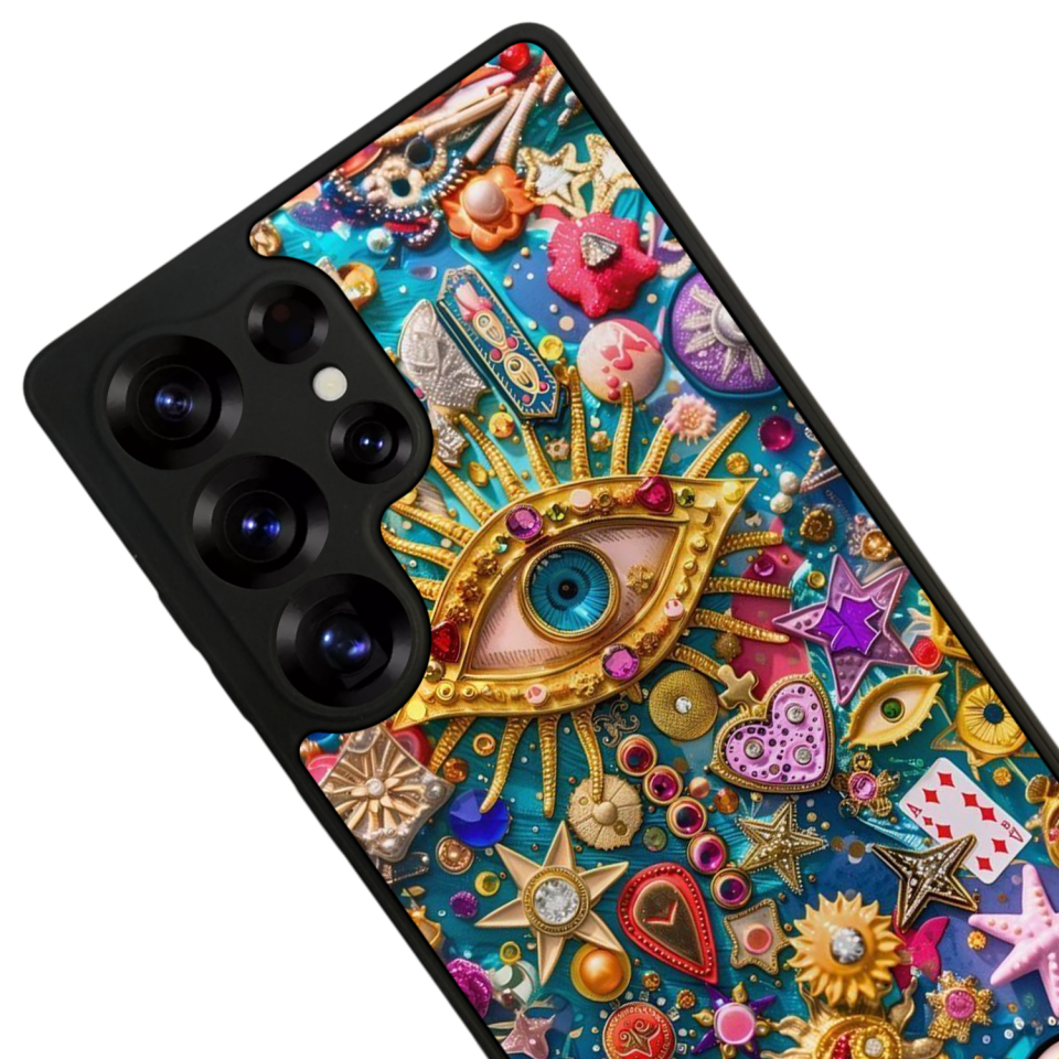 Samsung Galaxy S25 Ultra Uyumlu Göz Tasarımlı Glossy Premium Kılıf