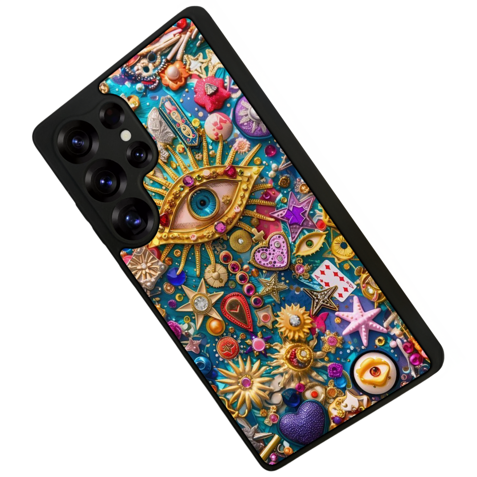 Samsung Galaxy S25 Ultra Uyumlu Göz Tasarımlı Glossy Premium Kılıf