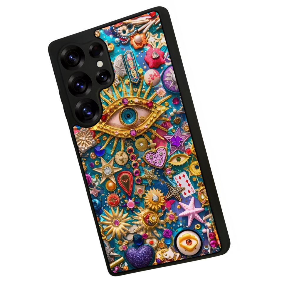 Samsung Galaxy S25 Ultra Uyumlu Göz Tasarımlı Glossy Premium Kılıf
