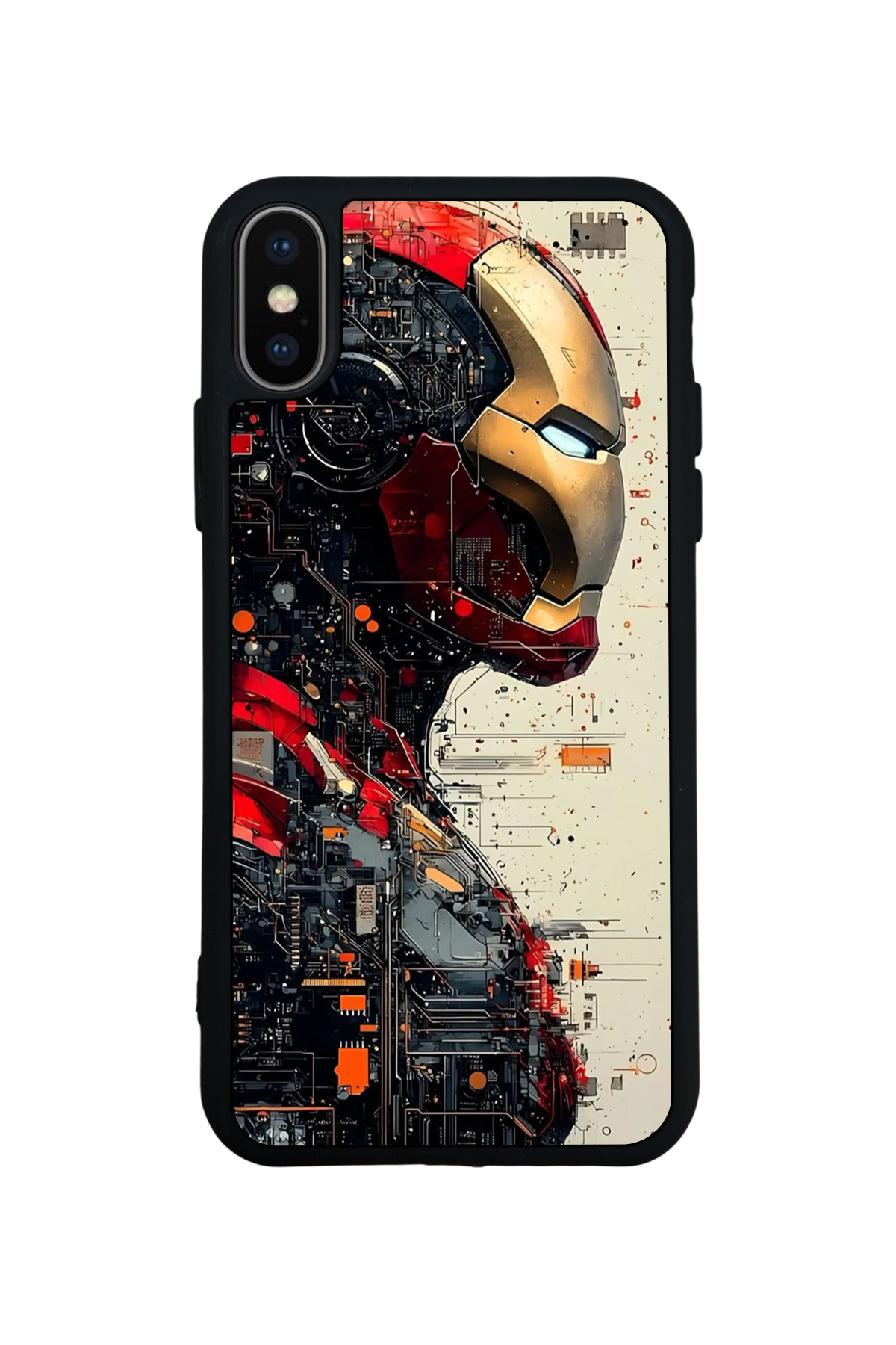 iPhone X/ XS Uyumlu  Iron Man ( Demir Adam ) Tasarımlı Glossy Premium Kılıf
