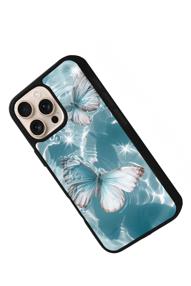 iPhone 14 Pro Uyumlu Kelebek Tasarımlı Glossy Premium Kılıf