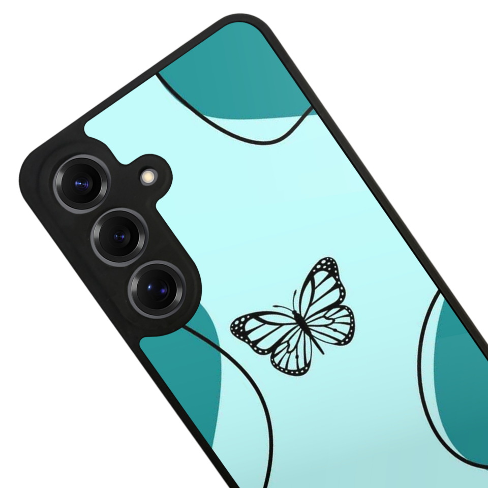 Samsung Galaxy S25 Uyumlu Kelebek Tasarımlı Glossy Premium Kılıf