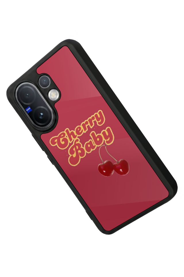 Vivo V60 Uyumlu Kiraz Tasarımlı Glossy Premium Kılıf