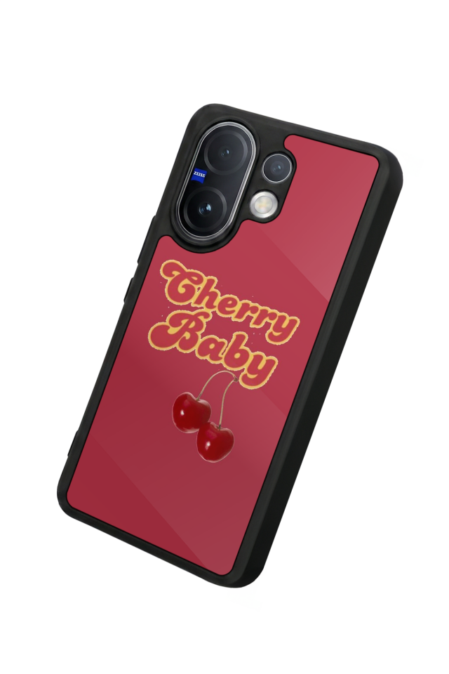 Vivo V60 Uyumlu Kiraz Tasarımlı Glossy Premium Kılıf