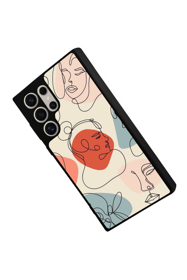 Samsung Galaxy S24 Ultra Uyumlu Line Art Tasarımlı Glossy Premium Kılıf