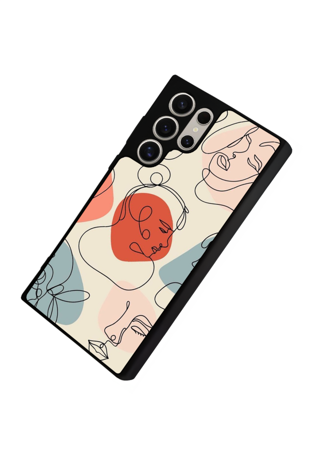 Samsung Galaxy S24 Ultra Uyumlu Line Art Tasarımlı Glossy Premium Kılıf