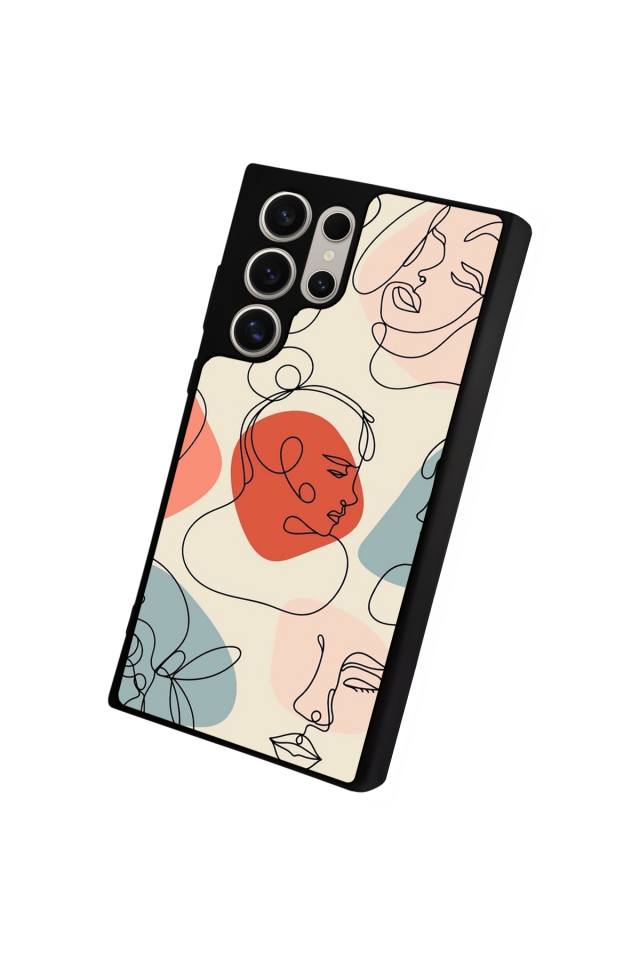 Samsung Galaxy S24 Ultra Uyumlu Line Art Tasarımlı Glossy Premium Kılıf